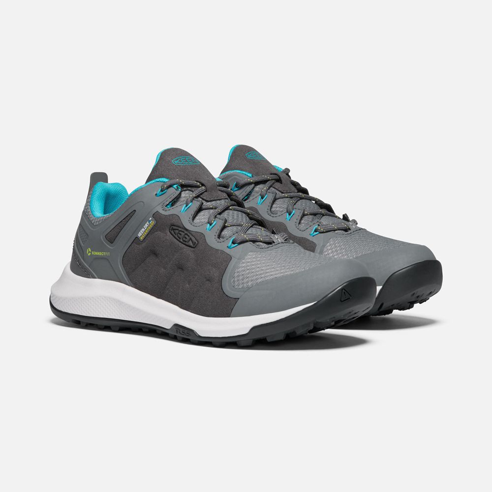 Keen Spor Ayakkabı Kadın Gri/Turkuaz - Explore Waterproof - Türkiye KUBA09327
